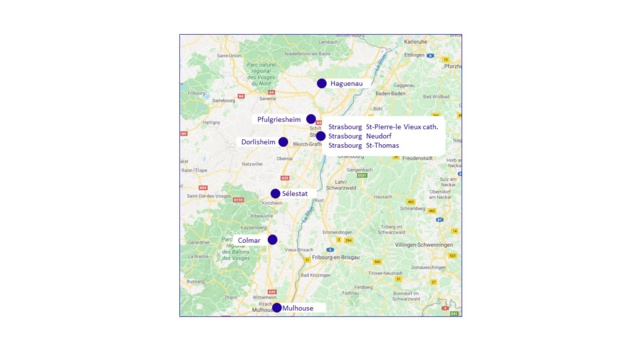 Répartition géographique des lieux de cours 2021-2022